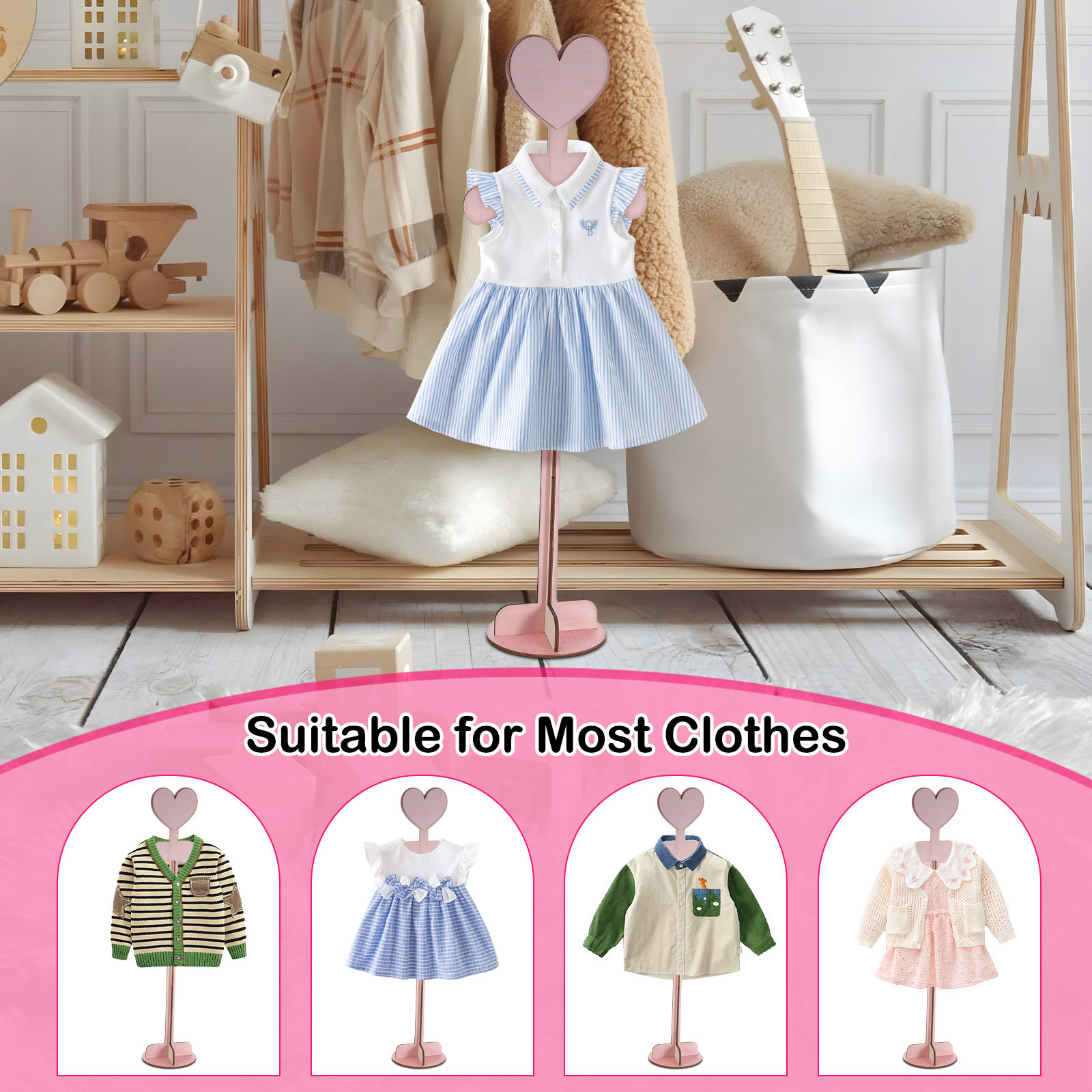 Wooden Baby Clothes Display St - огляд і ціна Baby Clothing Display Stand